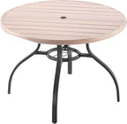 VEVOR Outdoor Patio Dining Table, 41 inch Round Wood-Like Steel Slat Backyard - Image 9