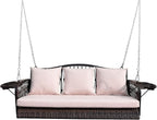 Wicker Porch Swing Heavy Duty 900 LBS 3-Seat Outdoor Patio Swing Chair by zzw