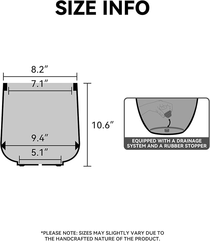Kante 8.2" Dia Round Concrete Planter, Outdoor Indoor Large Plant Pots - Image 2