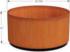 PLANTERCRAFT Corten Steel Metal Planter Box, Round Sizes, Modern Garden Steel - Image 5