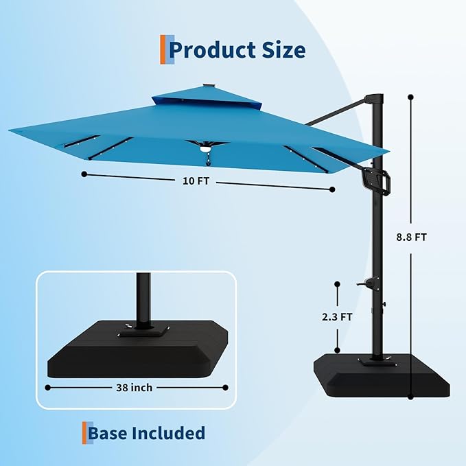 Garvee 10 ft Cantilever Patio Umbrella - Image 2