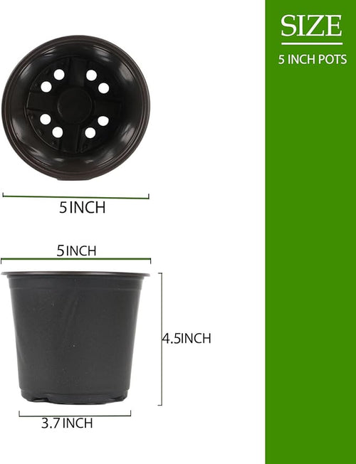 100 Packs 5 Inch Nursery Pots, 4 5 6 Inches Plastic Nursery Pots - Image 2