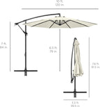 Best Choice Products 10ft Offset Hanging Market Patio Umbrella w/Easy Tilt - Image 7