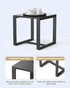 3 Piece Patio Bistro Set Patio Furniture Set Outdoor Wicker Rocking Furniture - Image 6