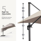 PURPLE LEAF 10' X 13' Patio Umbrella Outdoor Cantilever Rectangle Umbrella - Image 3