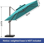 10x13FT Cantilever Outdoor Patio Umbrellas, Double Top Large Rectangle Umbrella - Image 4