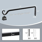 Gtongoko 2 Pack 15 Inch Plant Hangers Outdoor Metal, Plant Hooks - Image 2