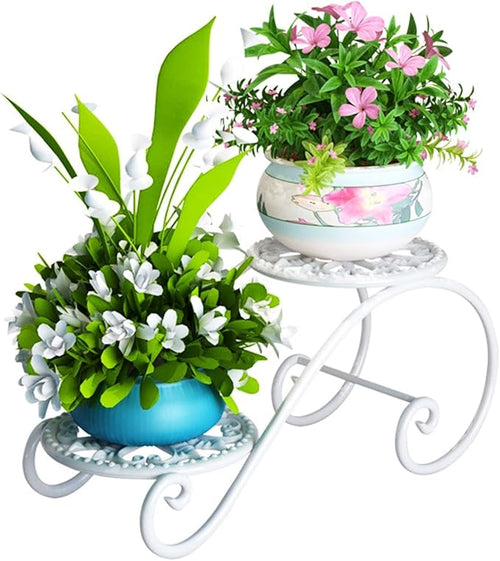 2 Tier White Plant Stand for Indoors, Beautiful Appearance And Cute Shape. by DDPow