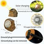 EiGreen Solar Garden Rock Lights Outdoor, 2 Pack 10 LED Waterproof Solar - Image 3