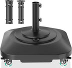 Umbrella Base with Wheels, Umbrella Stand Base Heavy Duty 100lb Windproof by QZER