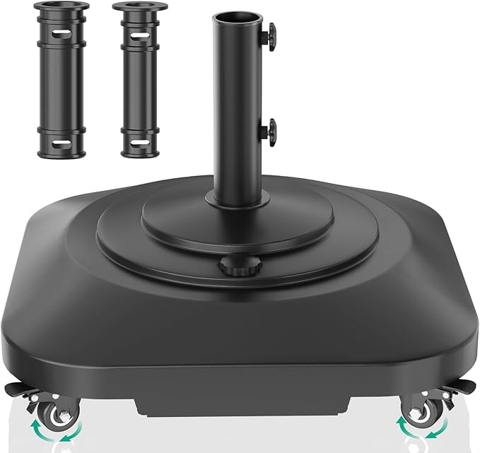 Umbrella Base with Wheels, Umbrella Stand Base Heavy Duty 100lb Windproof by QZER