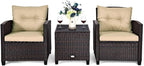 Tangkula 3 Pieces Patio Furniture Set, PE Rattan Wicker 3 Pcs Outdoor Sofa Set - Image 9