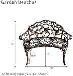 KAILI Garden Bench, Metal Aluminum Rose, Suitable - Image 3