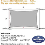 Cool Area Sun Shade Sail 12x16FT Rectangle Shade Canopy Outdoor Sunshade - Image 6