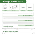 Curtain Rods for Windows 72 to 144, 1 Inch Adjustable White Extra Long Heavy - Image 6