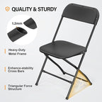 VINGLI 12 Pack Black Plastic Folding Chair, Indoor Outdoor Portable Stackable - Image 4