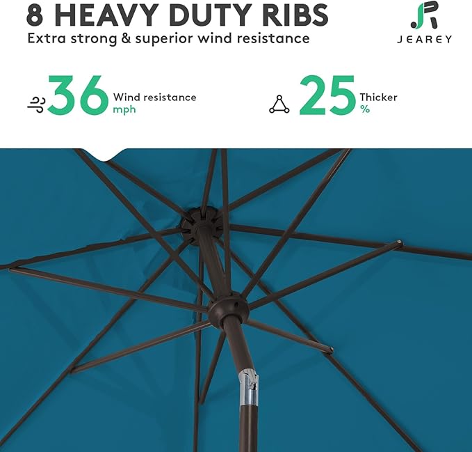 JEAREY 9FT Outdoor Patio Umbrella Outdoor Table Umbrella - Image 5