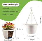 Hanging Planters 11 Inch, Self Watering Hanging Basket - Image 2