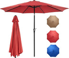 OLIXIS 9ft Patio Umbrella with Tilt and Crank Button & 8 Sturdy Ribs Waterproof by OLIXIS