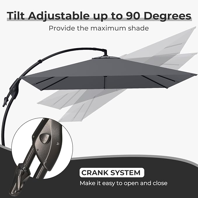 Grand patio Sunbrella 10x10 FT Cantilever Umbrella - Image 5