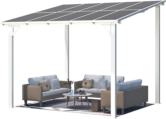 AECOJOY 10' x 8' Pergolas and Gazebos on Clearance in White, Large Wall Mounted - Image 7