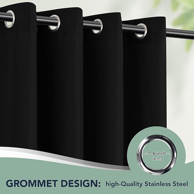 Black Outdoor Curtains for Patio Waterproof - Image 6
