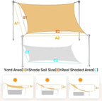 Quictent 20x16ft Rectangular Sun Shade Sail 185G HDPE Canopy 98% UV Block - Image 2