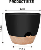 12 inch Large Self Watering Plant Pots, Flower Pots Planters - Image 4