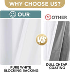 H.VERSAILTEX Pure White Curtains 96 inches Long, 100% Blackout Curtains - Image 3