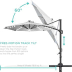 Best Choice Products 10ft Solar LED Cantilever Patio Umbrella, 360-Degree - Image 5