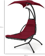 Best Choice Products Outdoor Hanging Curved Steel Chaise Lounge Chair Swing - Image 2
