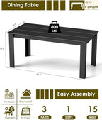 GREENVINES Outdoor Dining Table | 67’’ | HDPE | Rectangle Tables - Image 2