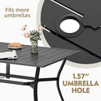 MELLCOM 63''x38'' Outdoor Dining Table - Image 5