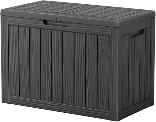 45 Gallon Waterproof Outdoor Storage Box, Resin Deck Box, Lockable Outside by MAIUSCOLI