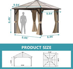 Aoxun 10FT x 10FT Gazebo Single Polycarbonate Top, Outdoor Polycarbonate Frame - Image 5