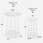 Best Choice Products 3-Piece Patio Dining Set, Bar Height, Outdoor Bistro Set - Image 2