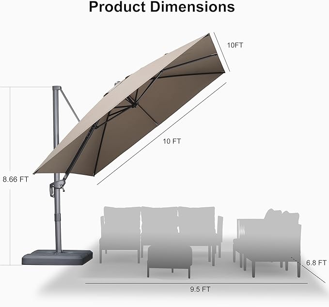 PURPLE LEAF 10 FT Outdoor Umbrella - Image 9
