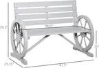 Outsunny 41" Wooden Wagon Wheel Bench, Rustic Outdoor Patio Weather Resistance - Image 3