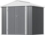 Greesum 8×6FT Outdoor Storage Shed, Metal Patio Storaged Sheds - Image 4