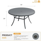 VICLLAX 50" Outdoor Round Patio Table - Image 3