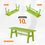 VINGLI 47” Outdoor Bench Garden Bench HDPE Porch Bench w/Metal Legs, Poly - Image 6