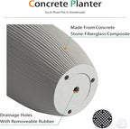 Tall Planters for Outdoor Plants, Large Concrete Flower Pots for Garden Front - Image 6