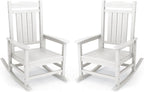 KINGYES Oversized Patio Rocking Chair Set of 2, High Density Polyethylene by KINGYES