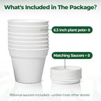 T4U 6 Inch Plant Pot 8-Pack, Plastic Planter - Image 6