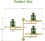 Window Rotating Plant Stand Shelf Indoor Gold Metal Floating Shelves 3-Tier - Image 4