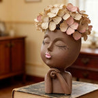 Face Flower Pot Head Planter, Girl Heads Flowerpot, Lady Faces Plant Pot - Image 3