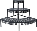 aboxoo 3 Tier Plant Stand Flower Pot Rack, Metal Stair-Step Style Corner Shelf by aboxoo