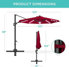 Best Choice Products 10ft Solar LED Cantilever Patio Umbrella, 360-Degree - Image 7