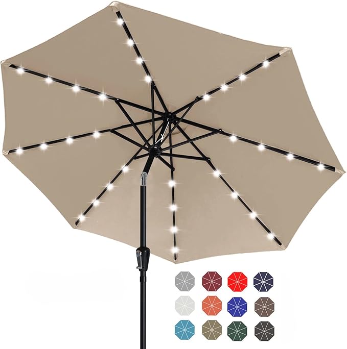 ABCCANOPY Durable Solar Led Patio Umbrellas by ABCCANOPY