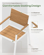 Outdoor Patio Dining Chairs Set of 2, 350LBS Capacity Aluminum Patio Dining - Image 3
